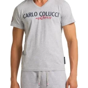 Bekleidung Carlo Colucci T-Shirt Conte In Grau Meliert Günstig Kaufen 18