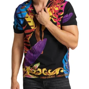 Bekleidung Carlo Colucci T-Shirt Cretone In Schwarz Günstig Kaufen 12