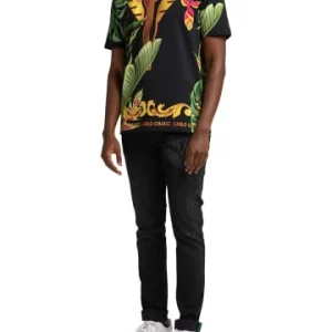 Bekleidung Carlo Colucci T-Shirt Cretone In Schwarz / Grün Günstig Kaufen 8