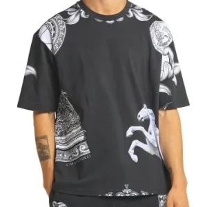 Bekleidung Carlo Colucci T-Shirt Dall’Aglio In Schwarz Günstig Kaufen 12