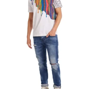 Bekleidung Carlo Colucci T-Shirt DaRe In Weiß / Blau Günstig Kaufen 10