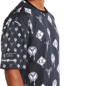 Bekleidung Carlo Colucci T-Shirt DaRiz In Schwarz / Weiß Günstig Kaufen 8