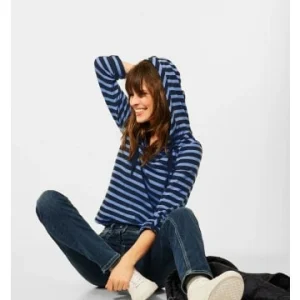 Große Größen Cecil Langarmshirt In Deep Blue Günstig Kaufen 12
