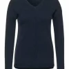 Pullover & Cardigans Cecil Pullover In Deep Blue Melange Günstig Kaufen 16