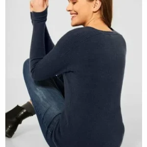 Pullover & Cardigans Cecil Pullover In Deep Blue Melange Günstig Kaufen 10