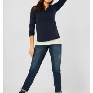 Pullover & Cardigans Cecil Pullover In Deep Blue Melange Günstig Kaufen 12
