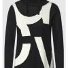Tops & Shirts Cecil Pullover Wording Jacquard In Schwarz-gemustert Günstig Kaufen 5