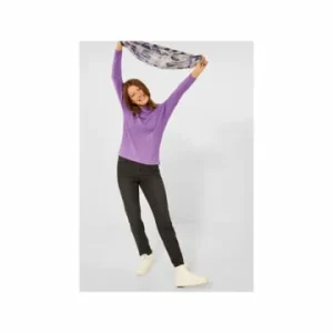 Pullover & Cardigans Cecil Rundhalspullover In Violett Günstig Kaufen 7