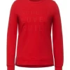 Pullover & Cardigans Cecil Sweatshirt Mit Wording In Rot Günstig Kaufen 16